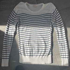 Merona Women's Sweater - Navy and White Stripes